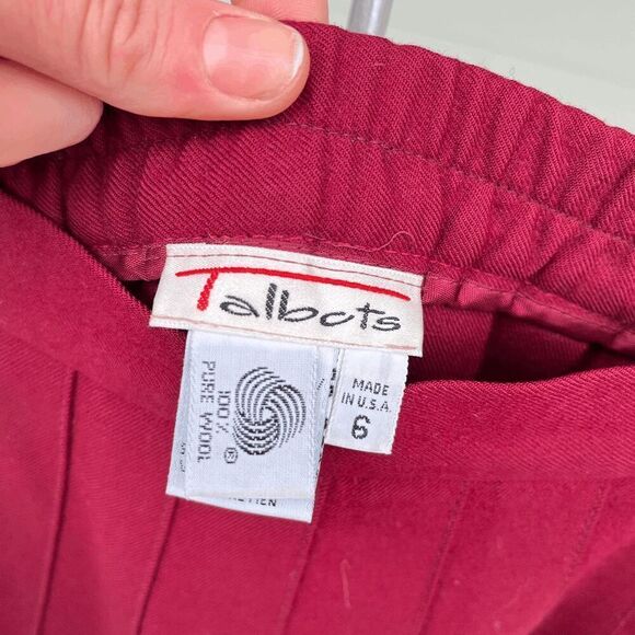 Vintage Talbots 100% Worsted Wool Pleated Midi Skirt Made in USA Size 6 - Picture 6 of 6